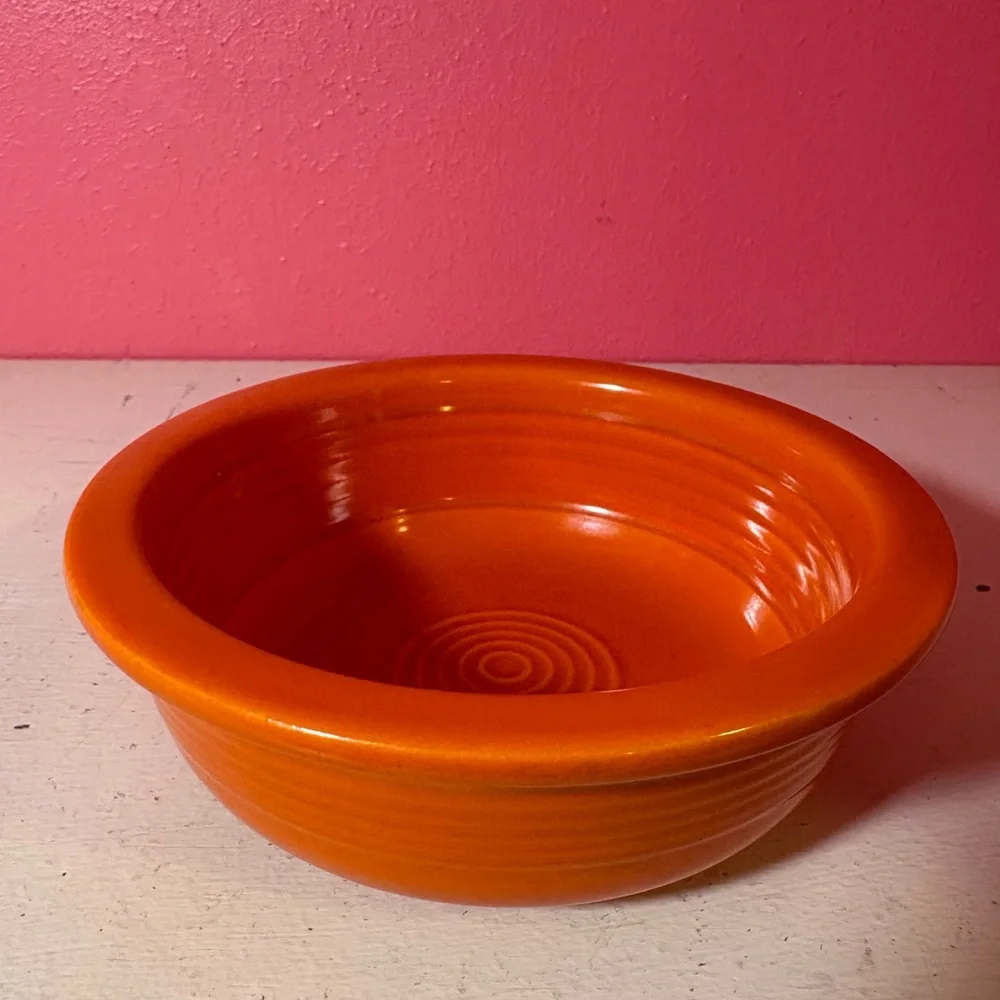 Vintage * EUC Fiesta Atomic Red Small Dessert Fruit Bowl Retro Collectible Dish - Picture 5 of 8
